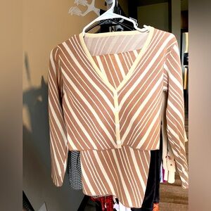 NWOT Knit front buttoned Sweater + Skirt Set- One size (s-m)